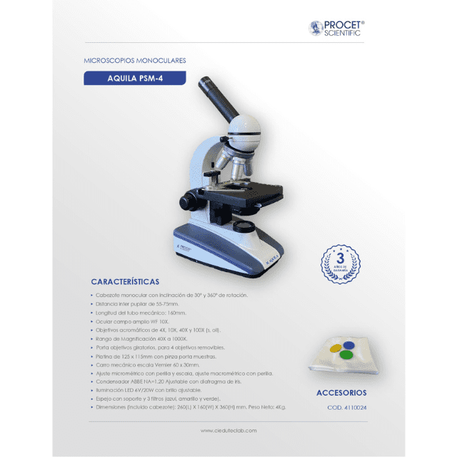 MICROSCOPIO MONOCULAR M. AQUILA PSM-4