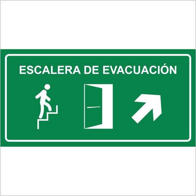 ESCALERA EVACUACION FLECHA SUBIENDO DERECHA