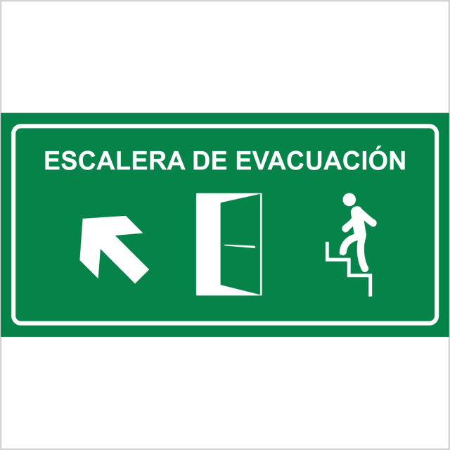 ESCALERA EVACUACION FLECHA SUBIENDO IZQUIERDA