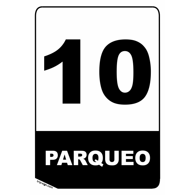 NUMERO PARQUEADERO 10 BLANCO