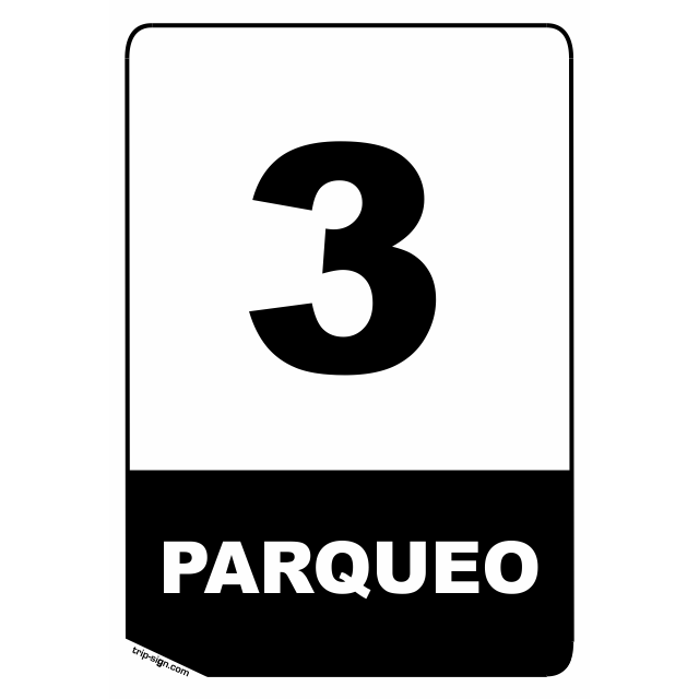 NUMERO PARQUEADERO 3 BLANCO