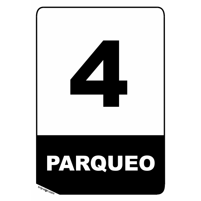 NUMERO PARQUEADERO 4 BLANCO