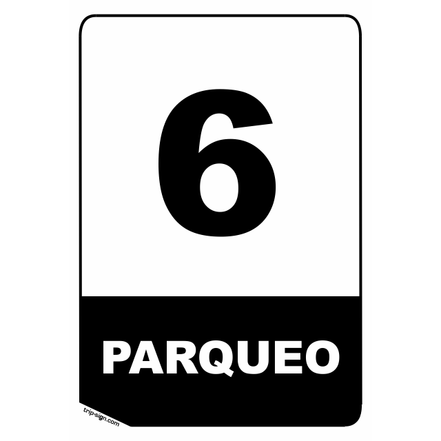 NUMERO PARQUEADERO 6 BLANCO