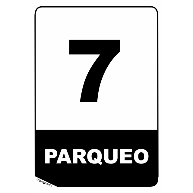 NUMERO PARQUEADERO 7 BLANCO